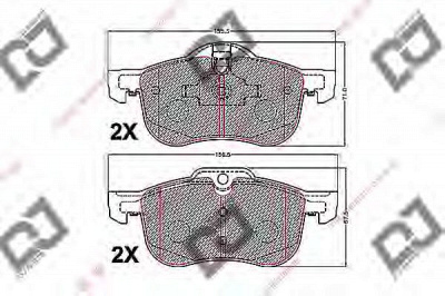 DJ PARTS bp2212 -  Комплект тормозных колодок, дисковый тормоз